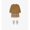 Sweter z wełny i kaszmiru z naszywką w kratę Sweter z wełny i kaszmiru z naszywką w kratę