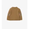Sweter z wełny i kaszmiru z naszywką w kratę Sweter z wełny i kaszmiru z naszywką w kratę