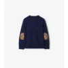 Sweter z wełny i kaszmiru z naszywką w kratę Sweter z wełny i kaszmiru z naszywką w kratę