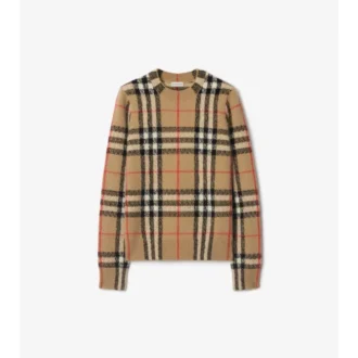 Sweter z wełny kaszmirowej w kratę