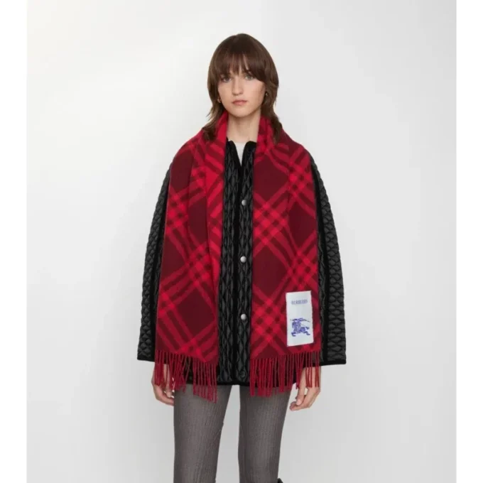 Szalik z kaszmiru w kratę