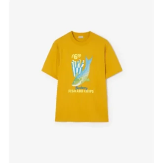T-shirt bawełniany z nadrukiem „Fish and Chips”