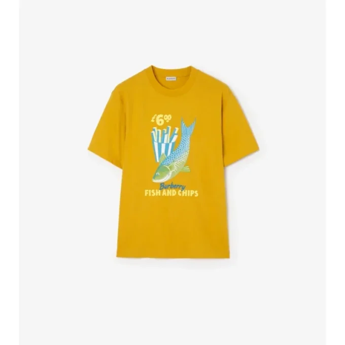 T-shirt bawełniany z nadrukiem „Fish and Chips”