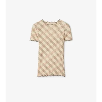 T-shirt z elastycznej bawełny w kratę