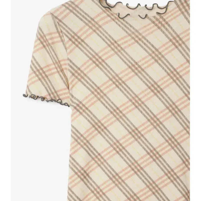 T-shirt z elastycznej bawełny w kratę T-shirt z elastycznej bawełny w kratę