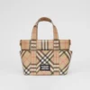 Torba z płótna E-Canvas z aplikacją z logo i wzorem Vintage Check w stylu vintage