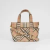 Torba z płótna E-Canvas z aplikacją z logo i wzorem Vintage Check w stylu vintage