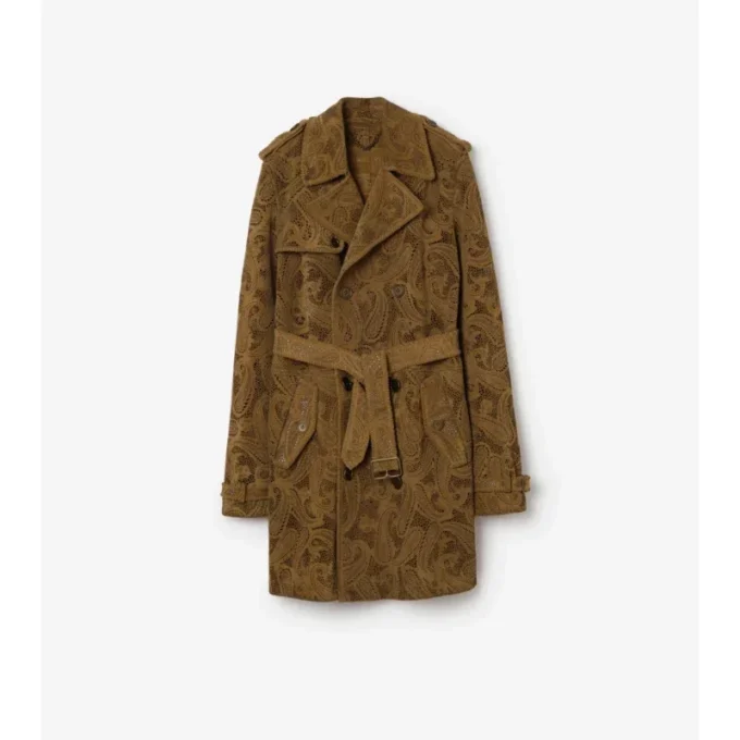 Trench Coat Lawshall z zamszu w paisley, o średniej długości Trench Coat Lawshall z zamszu w paisley, o średniej długości