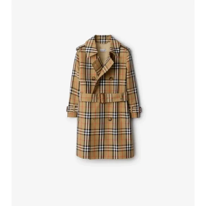 Trench Coat z bawełnianego twillu w kratę
