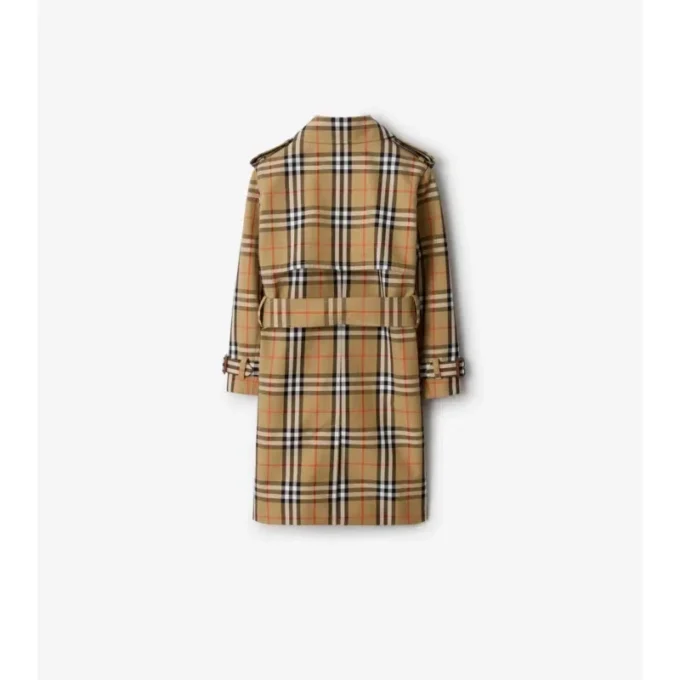 Trench Coat z bawełnianego twillu w kratę