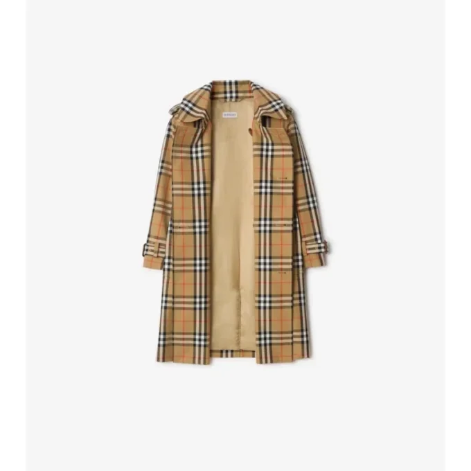 Trench Coat z bawełnianego twillu w kratę