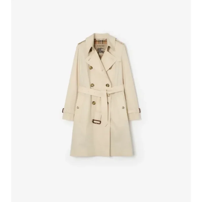Tropical Gabardine Kensington Trench Coat o średniej długości