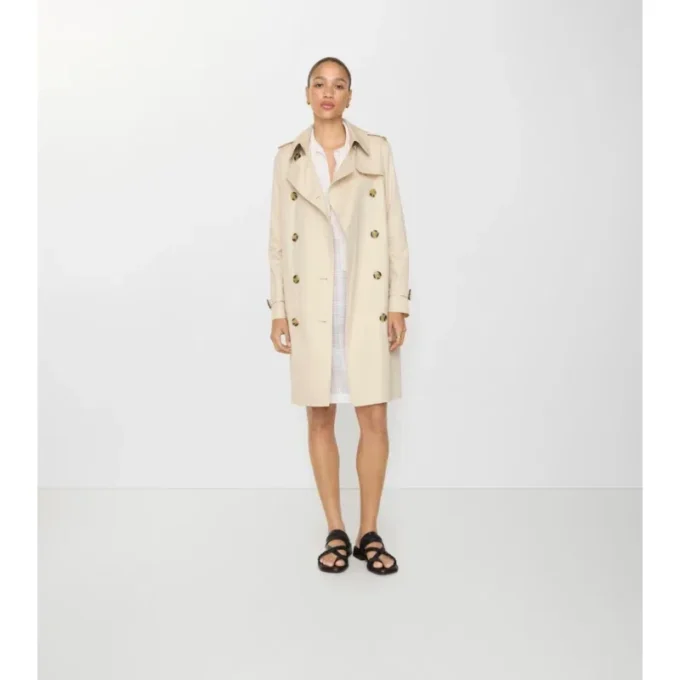 Tropical Gabardine Kensington Trench Coat o średniej długości