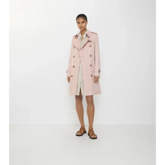 Tropical Gabardine Kensington Trench Coat o średniej długości