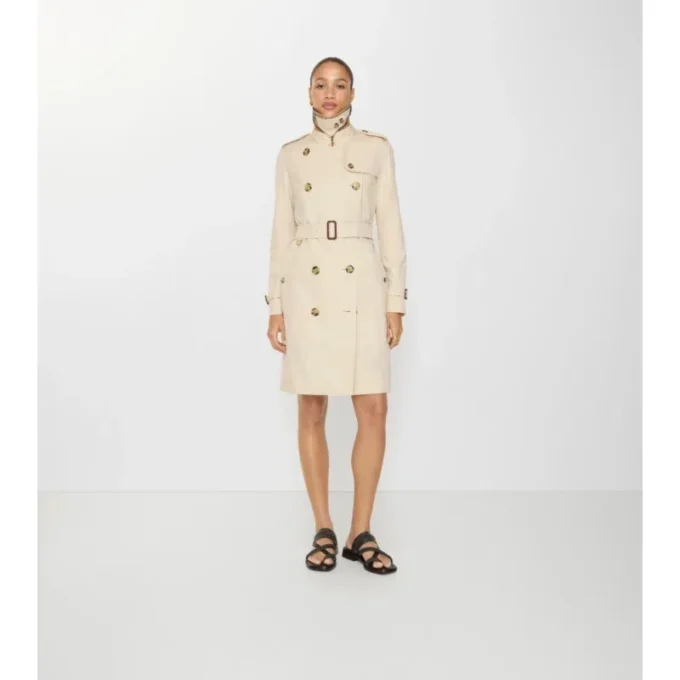 Tropical Gabardine Kensington Trench Coat o średniej długości