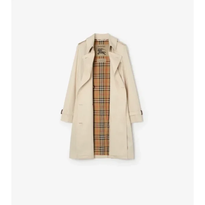 Tropical Gabardine Kensington Trench Coat o średniej długości