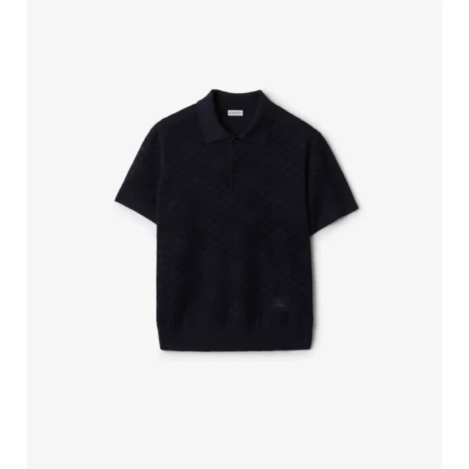 Wełniana koszulka polo w kratę Wełniana koszulka polo w kratę