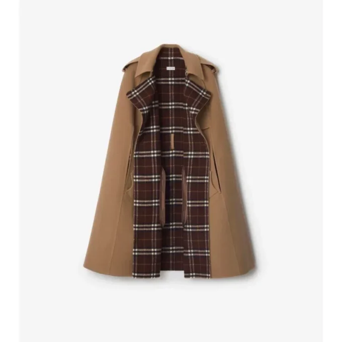 Wełniana peleryna typu trench Belmont