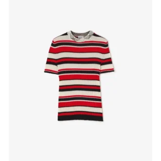Wełniany T-shirt w paski