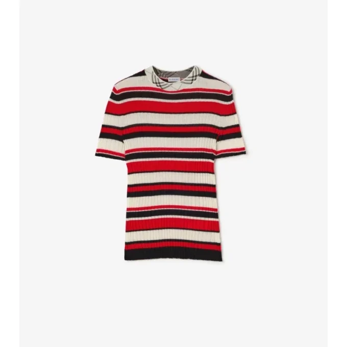 Wełniany T-shirt w paski