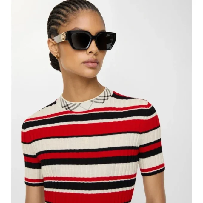 Wełniany T-shirt w paski