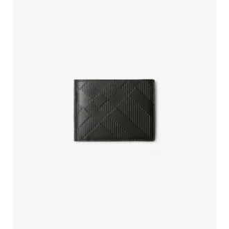 Wytłaczany portfel typu slim bifold w kratkę