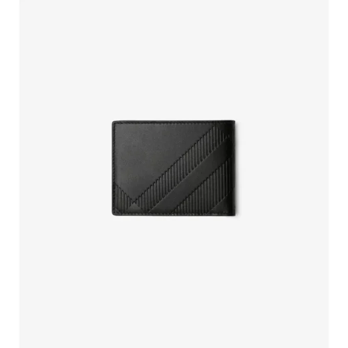 Wytłaczany portfel typu slim bifold w kratkę Wytłaczany portfel typu slim bifold w kratkę